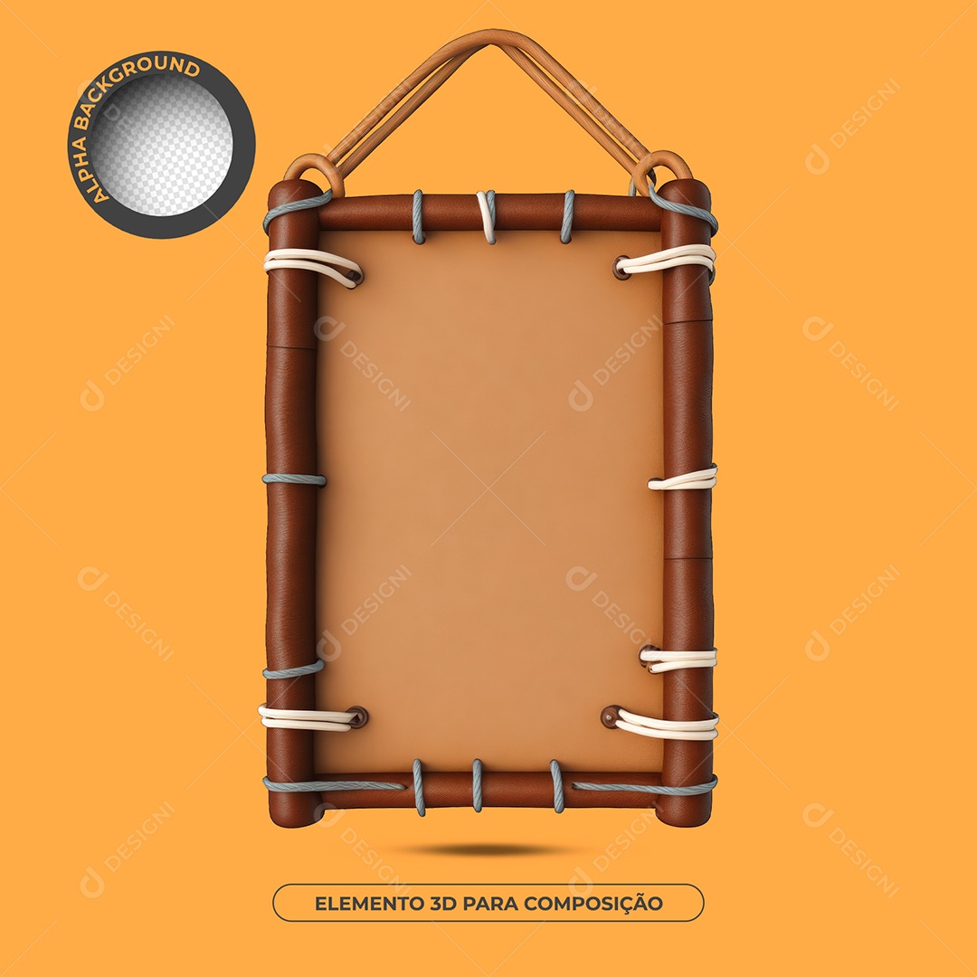 Placa De Madeira Elemento 3D Para Composição PSD