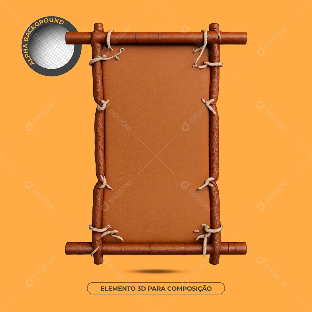 Placa De Madeira Elemento 3D Para Composição PSD