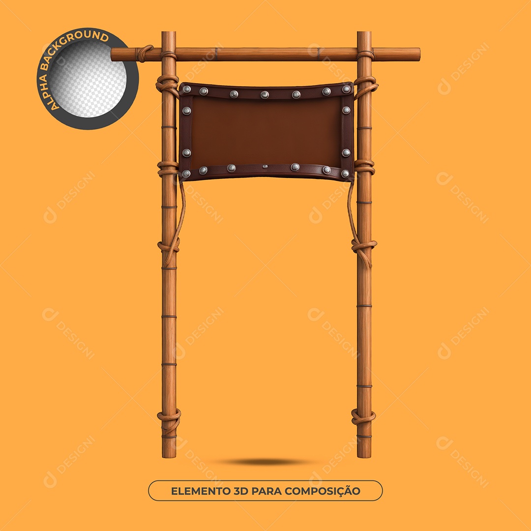 Placa De Madeira Elemento 3D Para Composição PSD