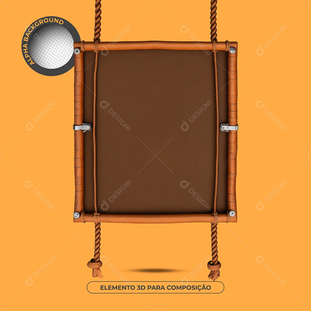 Placa De Madeira Elemento 3D Para Composição PSD