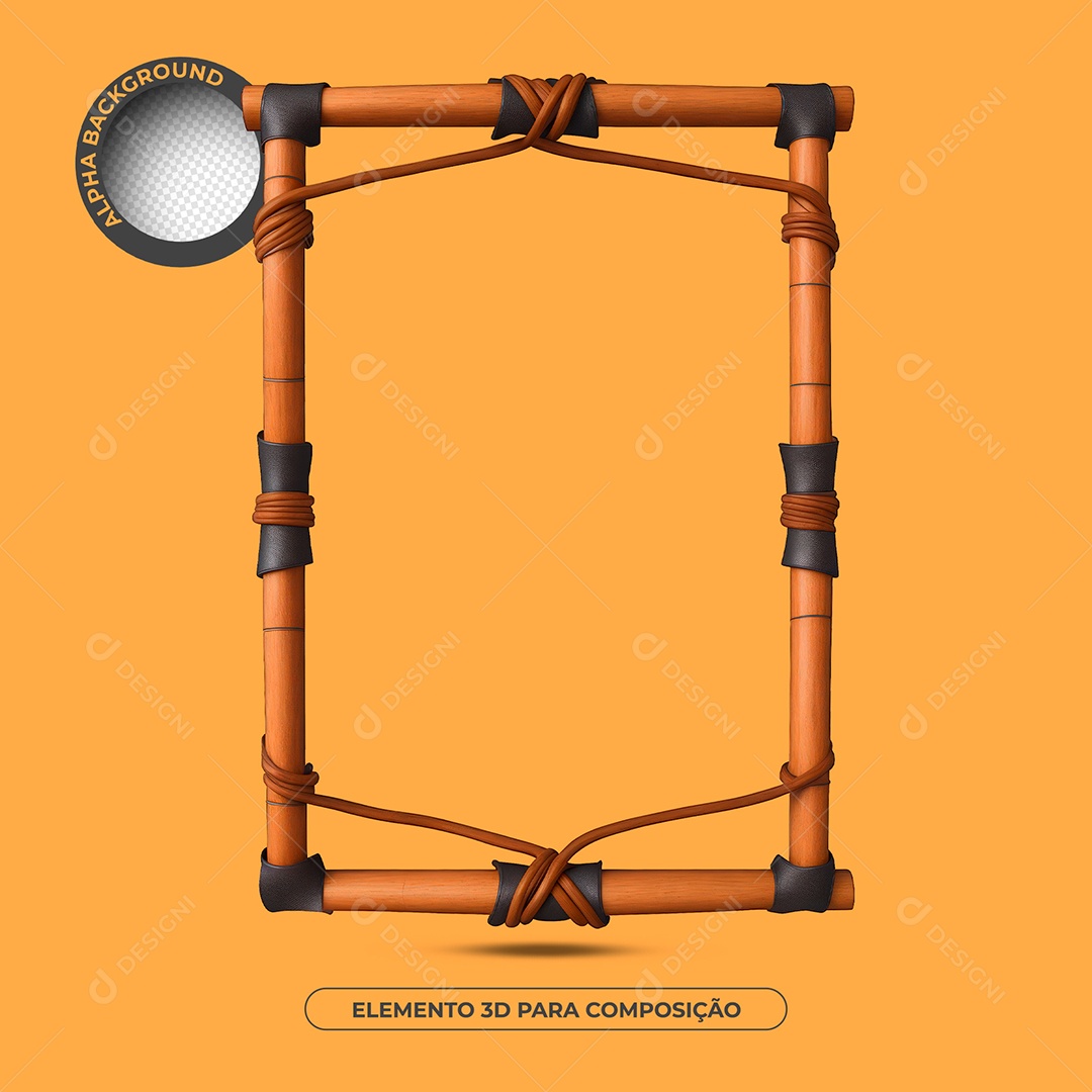 Painel De Madeira Elemento 3D Para Composição PSD