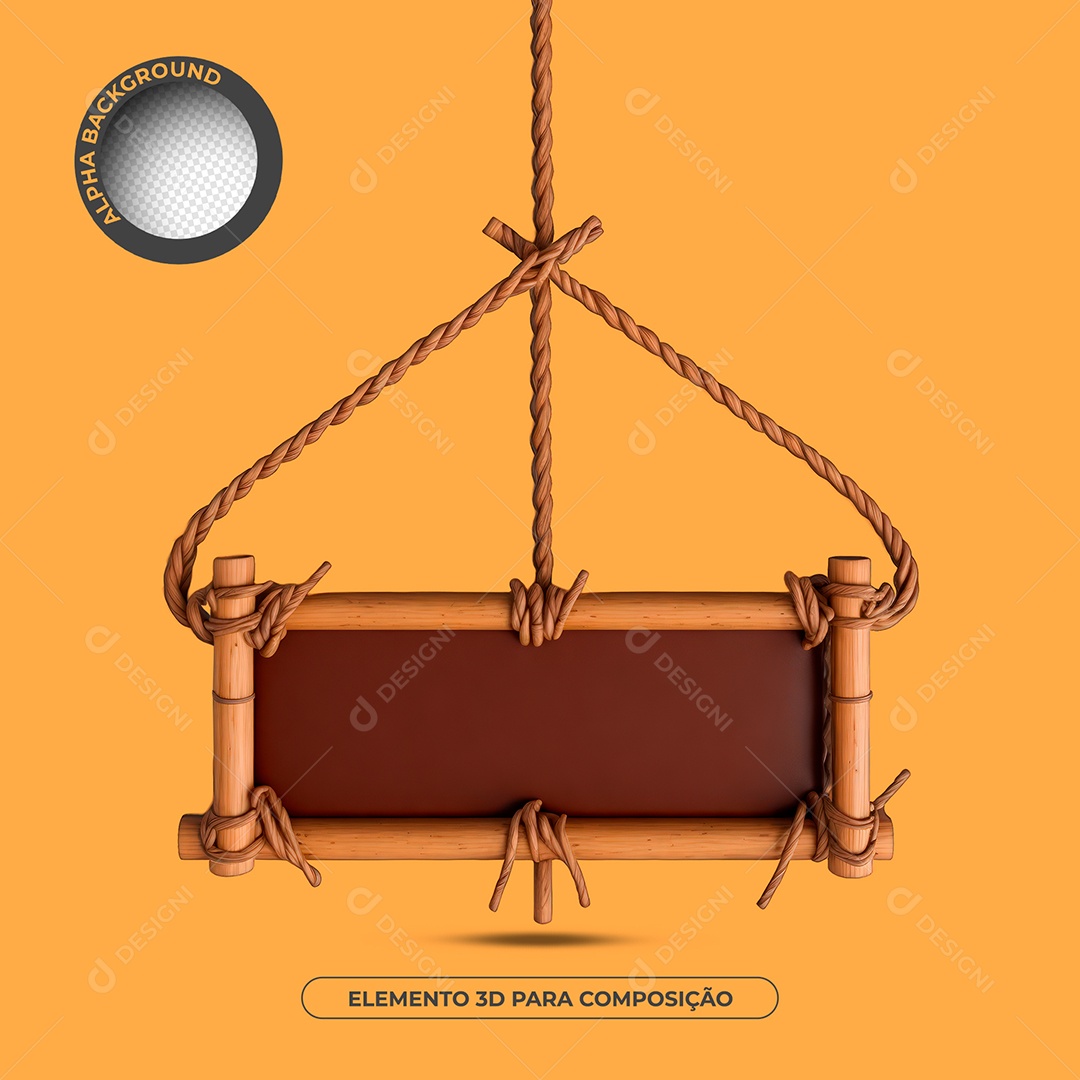 Placa De Madeira Elemento 3D Para Composição PSD