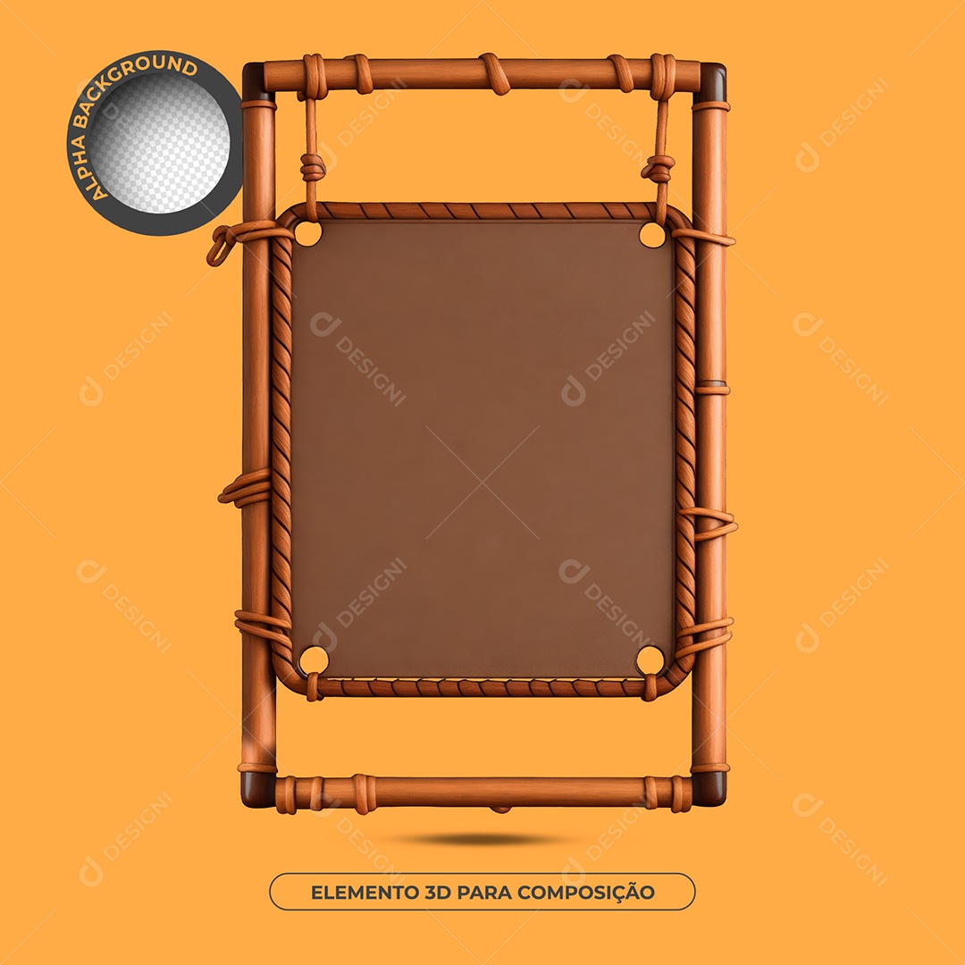 Placa De Madeira Elemento 3D Para Composição PSD