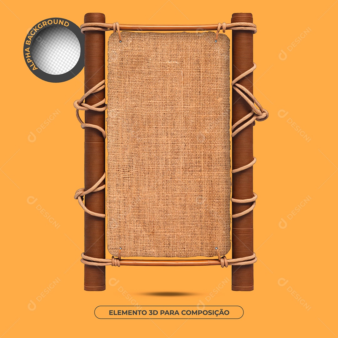 Placa De Madeira Elemento 3D Para Composição PSD