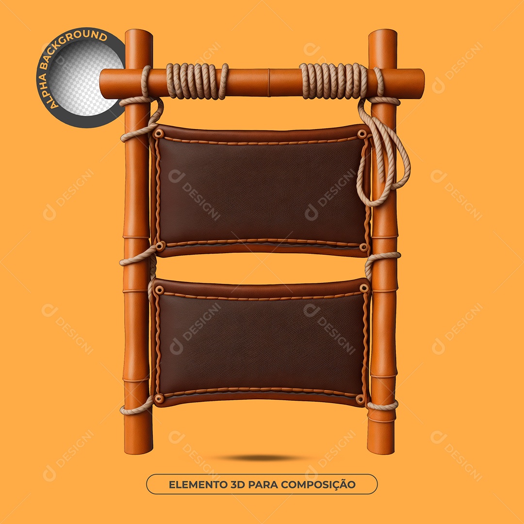Placa De Madeira Elemento 3D Para Composição PSD
