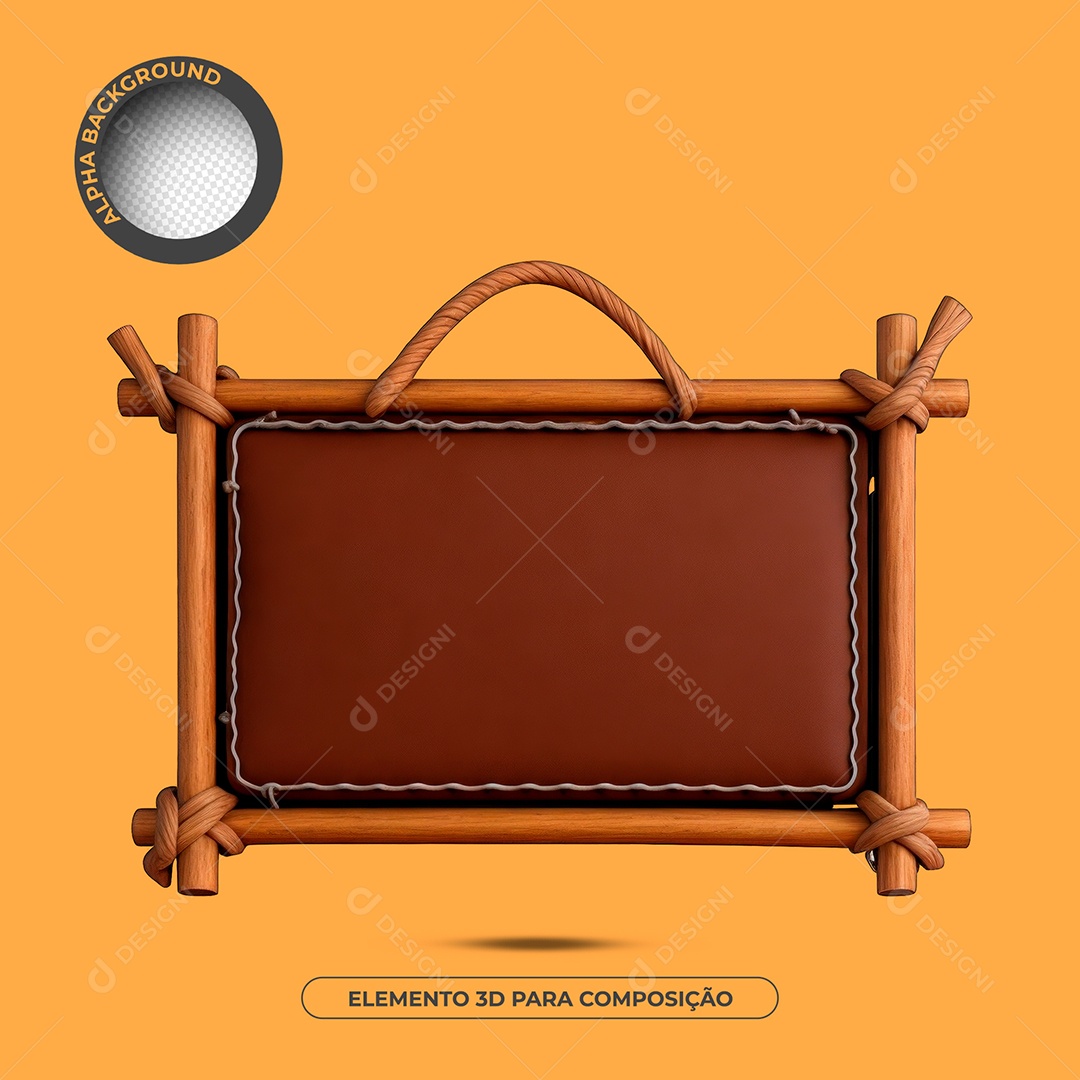 Placa De Madeira Elemento 3D Para Composição PSD