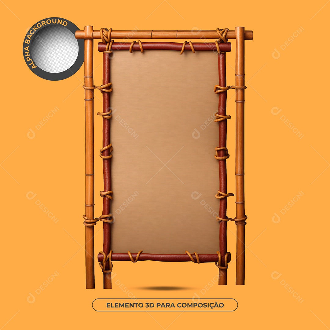 Placa De Madeira Elemento 3D Para Composição PSD
