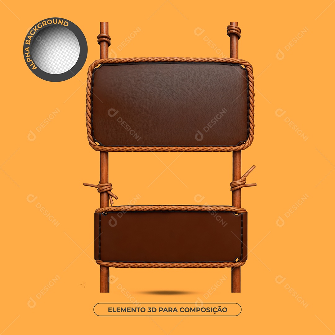 Placa De Madeira Elemento 3D Para Composição PSD