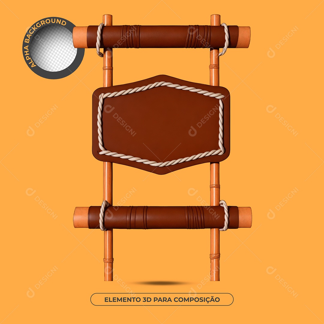 Placa De Madeira Elemento 3D Para Composição PSD