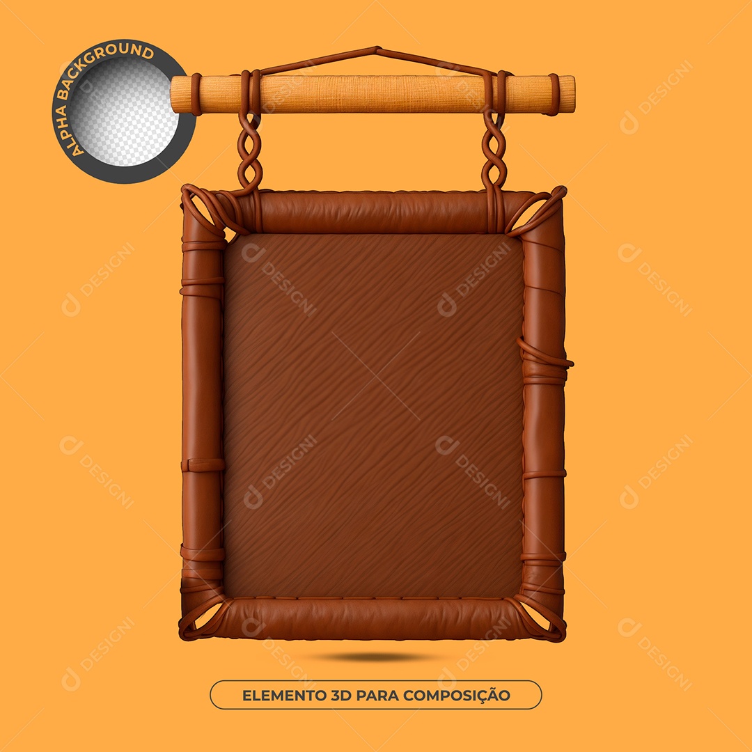 Placa De Madeira Elemento 3D Para Composição PSD