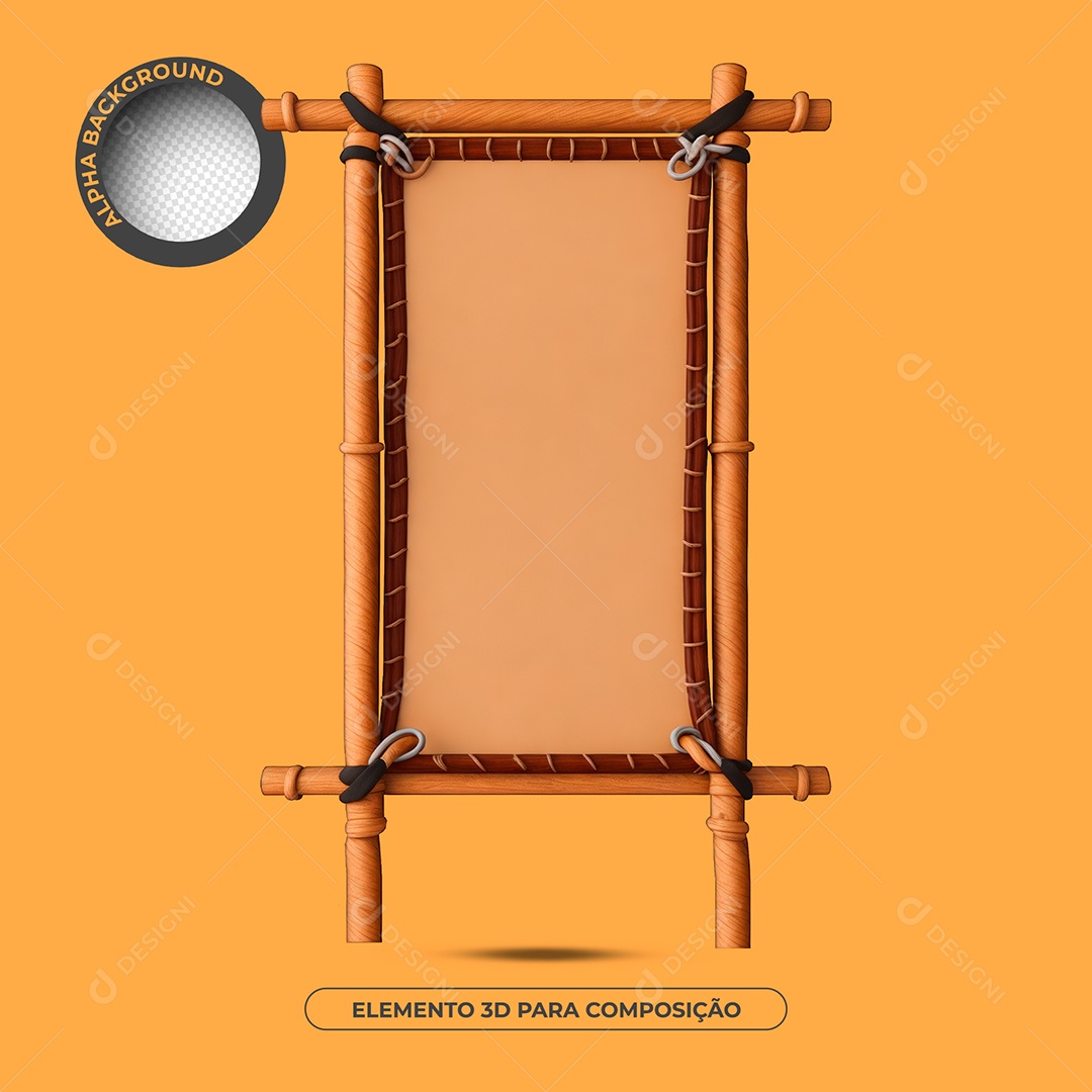 Placa De Madeira Elemento 3D Para Composição PSD