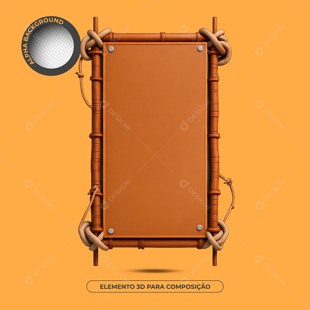 Placa De Madeira Elemento 3D Para Composição PSD