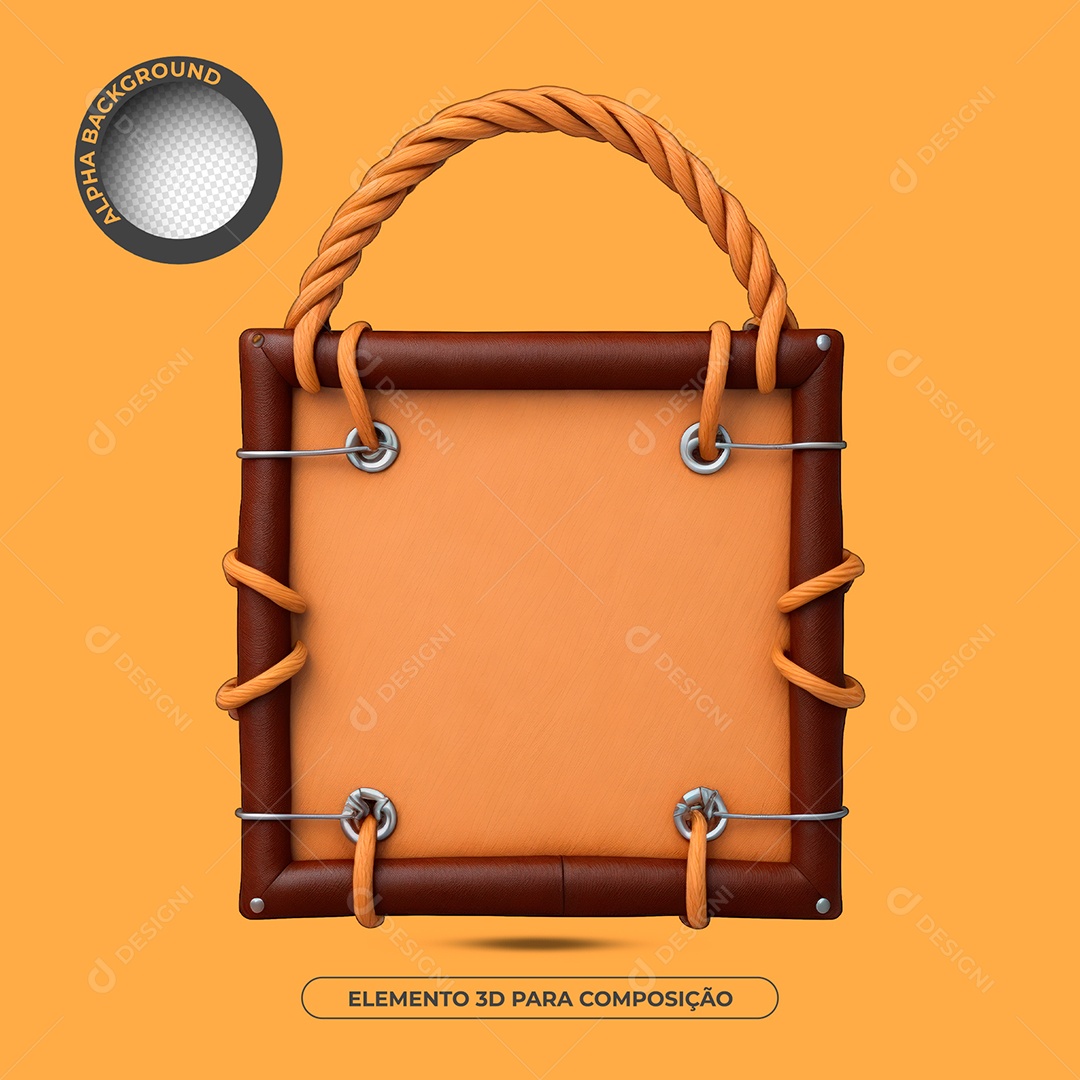 Placa De Madeira Elemento 3D Para Composição PSD