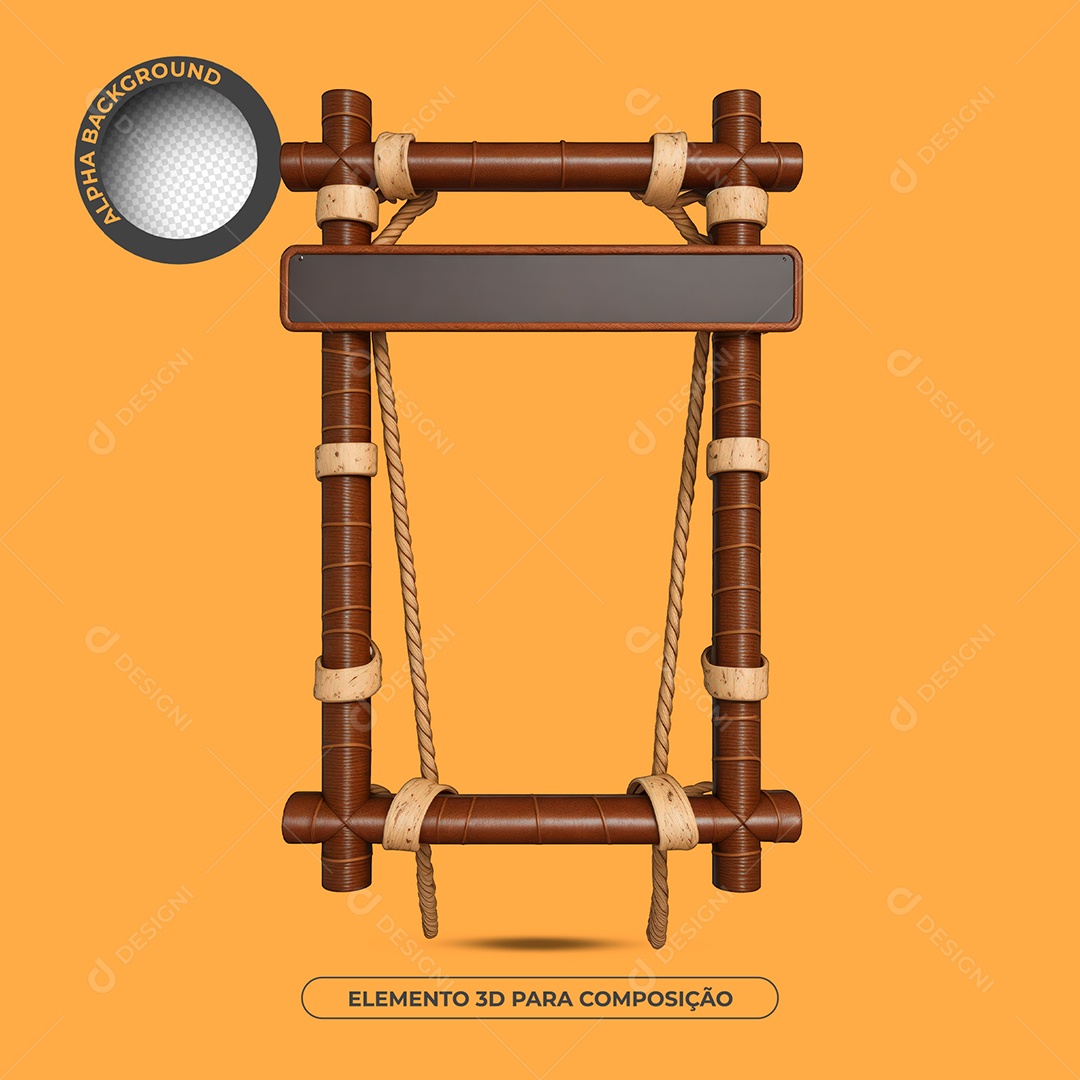 Placa De Madeira Elemento 3D Para Composição PSD