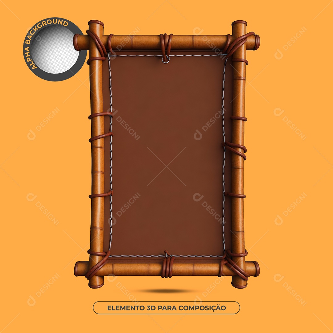 Placa De Madeira Elemento 3D Para Composição PSD