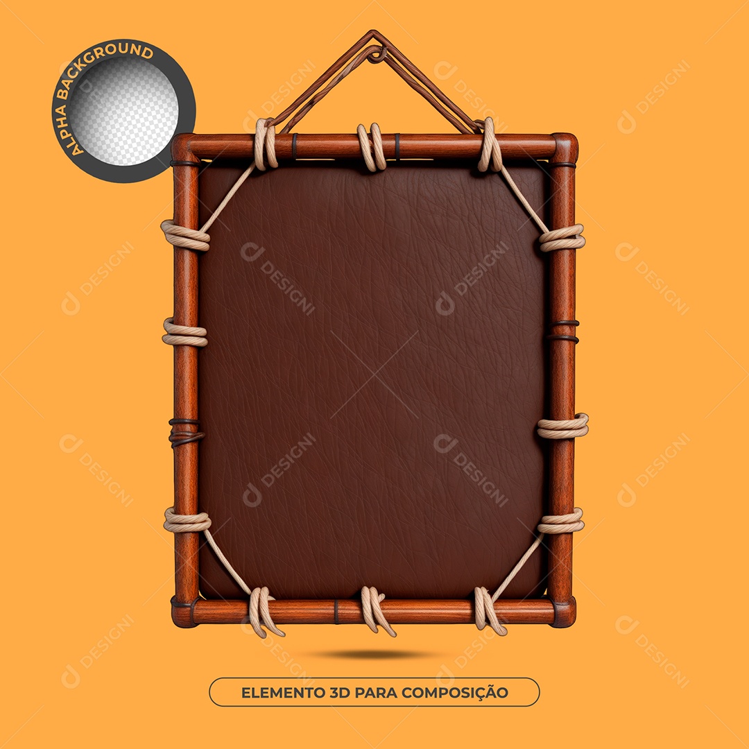 Placa De Madeira Elemento 3D Para Composição PSD