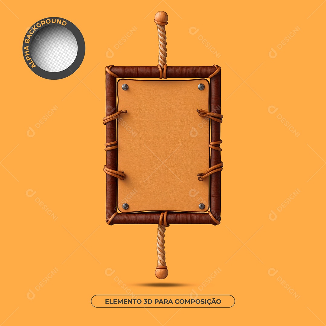 Placa De Madeira Elemento 3D Para Composição PSD