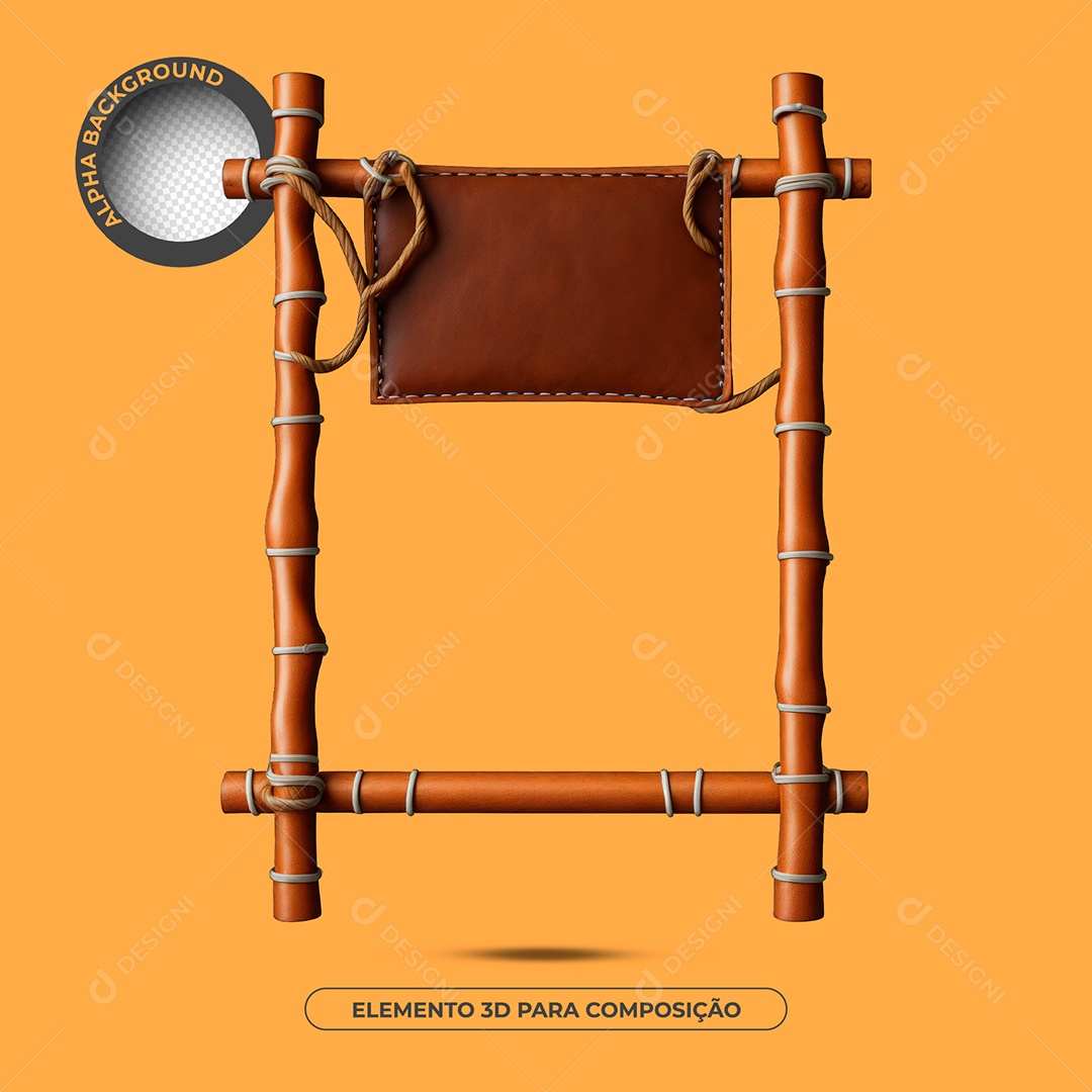 Placa De Madeira Elemento 3D Para Composição PSD