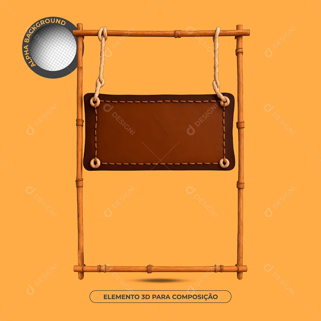 Placa De Madeira Elemento 3D Para Composição PSD
