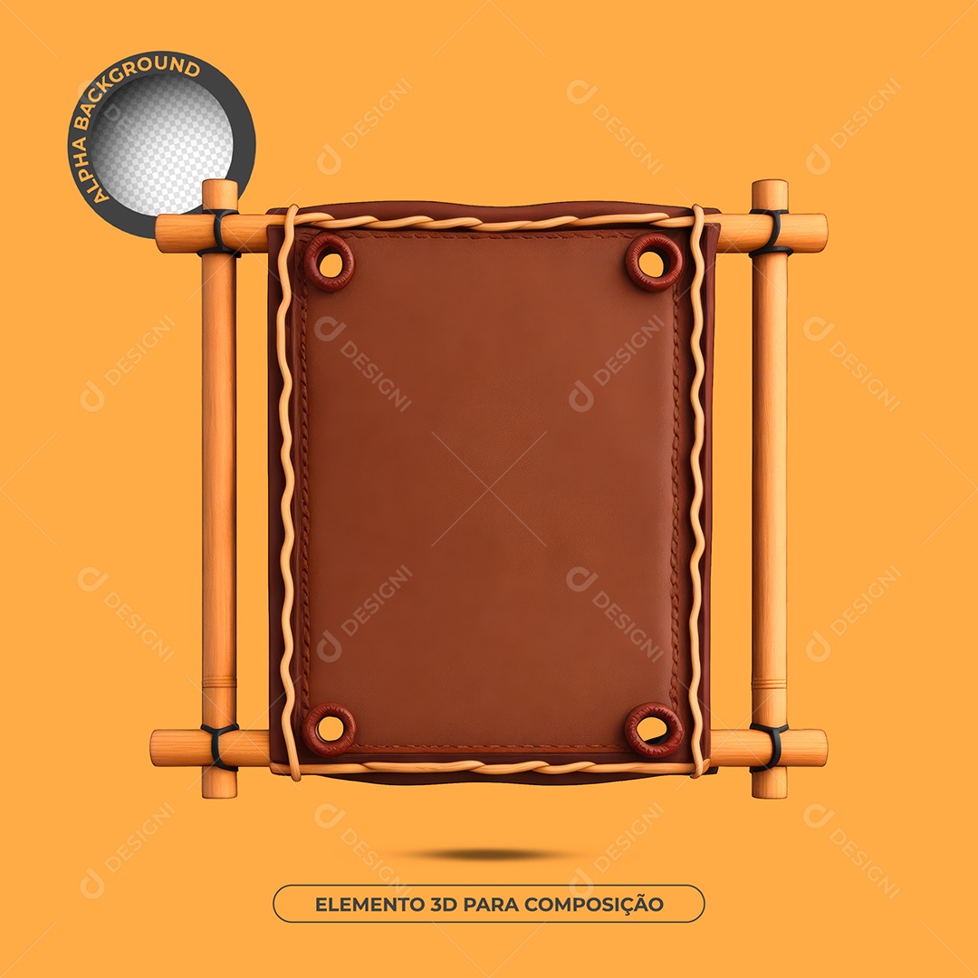 Placa De Madeira Elemento 3D Para Composição PSD