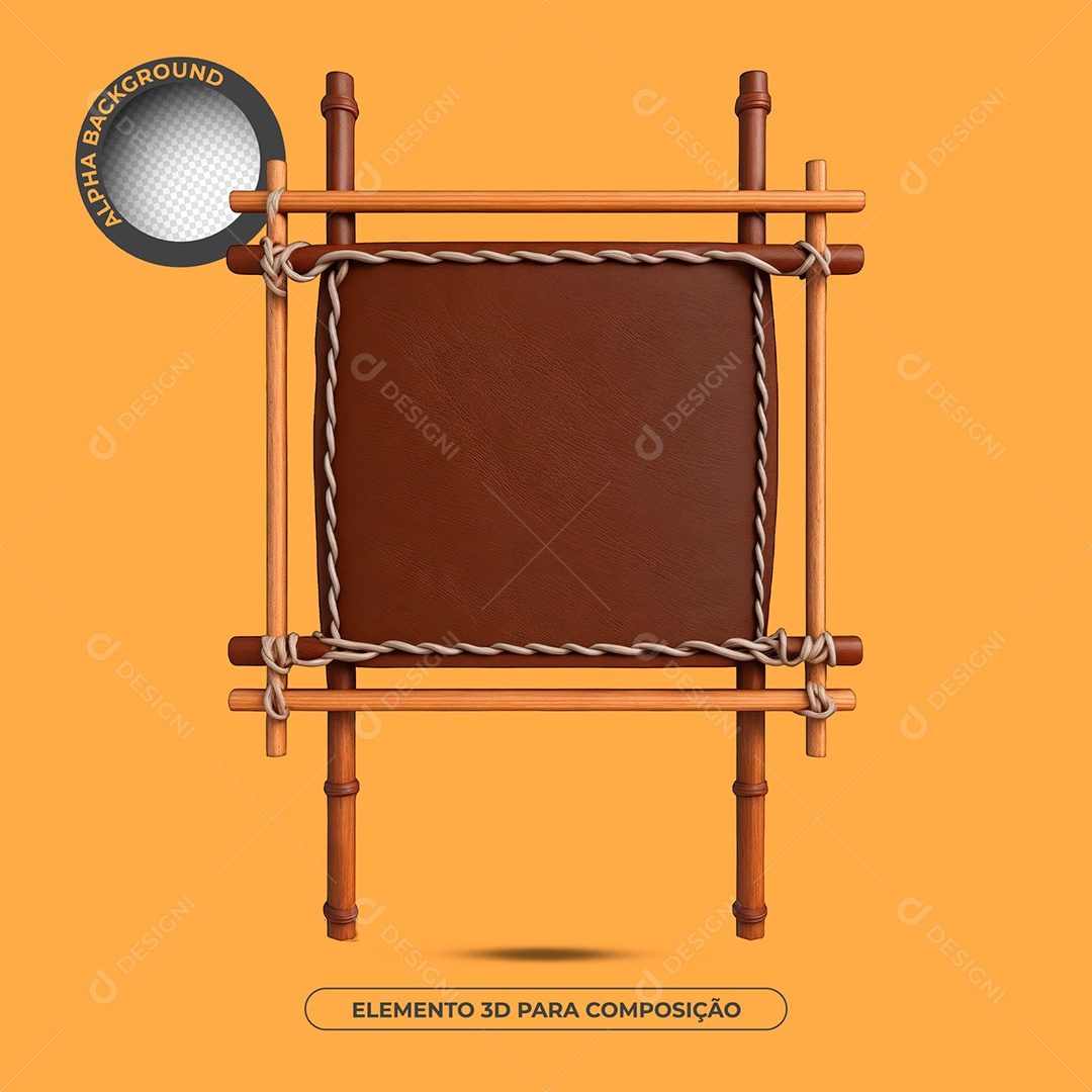 Placa De Madeira Elemento 3D Para Composição PSD