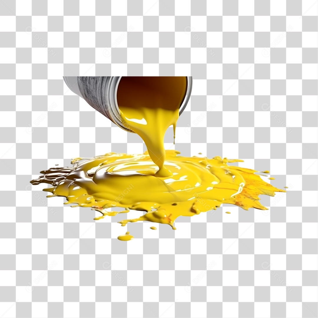 Lata de Tinta Derramando Para Composição PNG Transparente