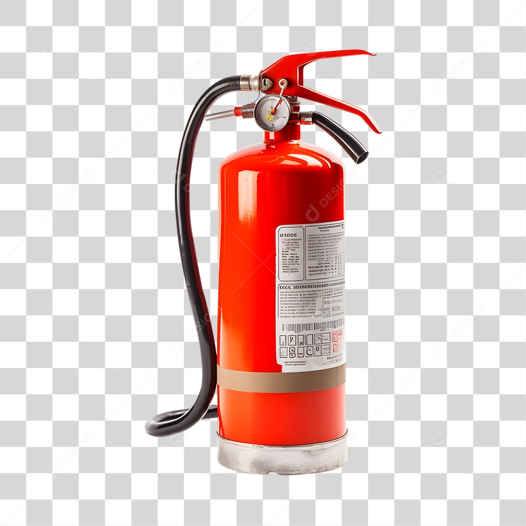 Objeto 3D Extintor Para Composição PNG Transparente