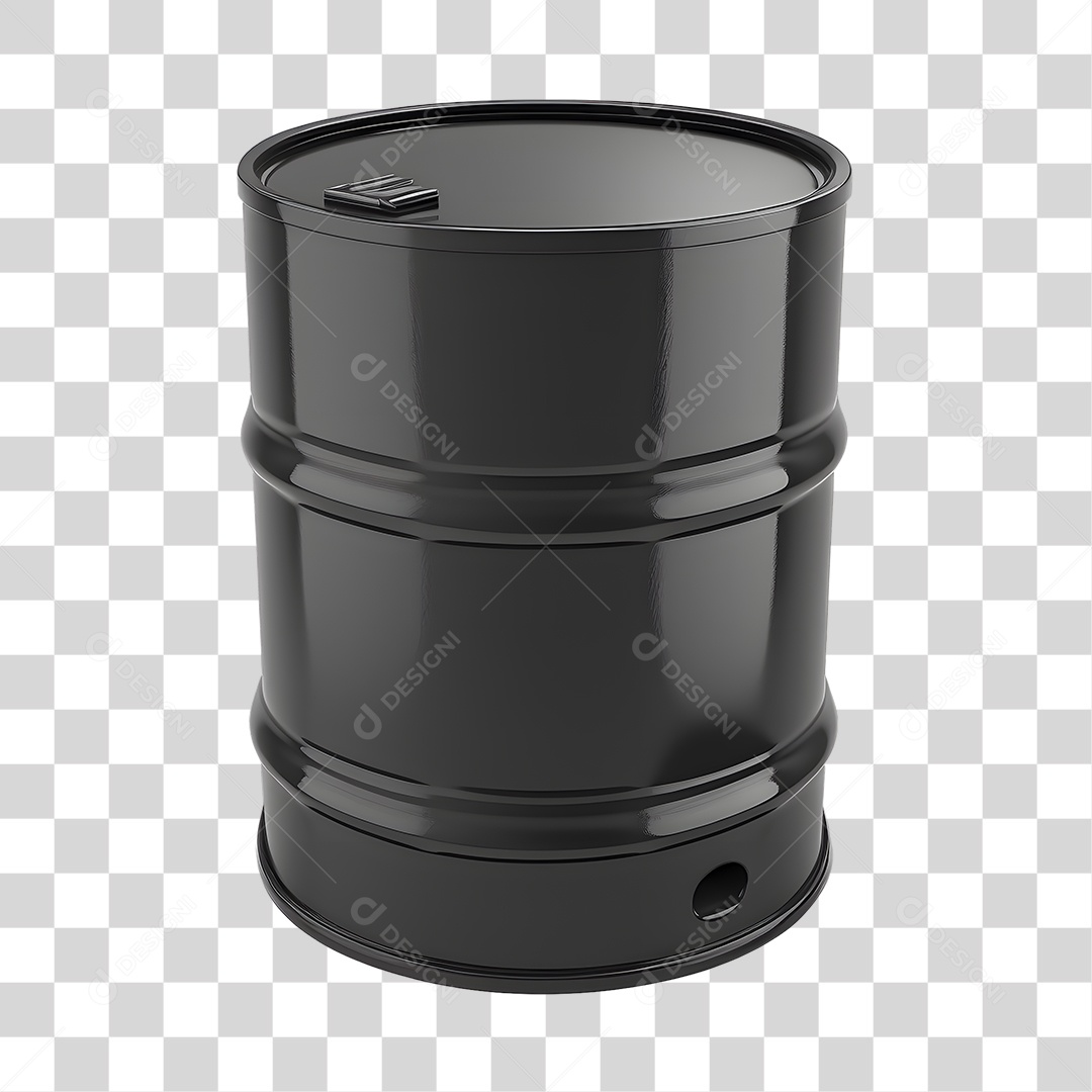 Objeto 3D Tambor de Óleo para Composição PNG Transparente