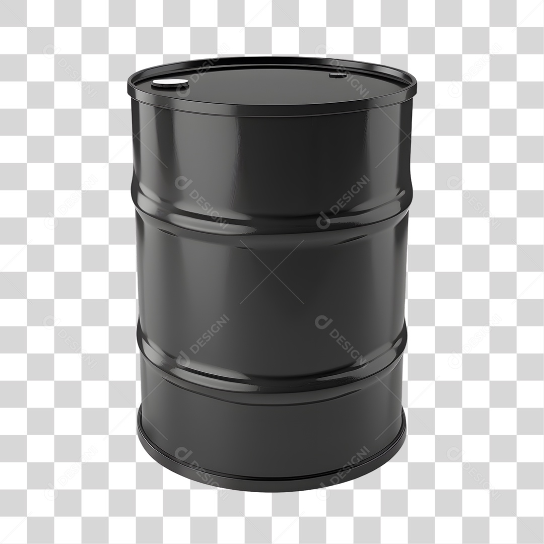 Objeto 3D Tambor de Óleo para Composição PNG Transparente