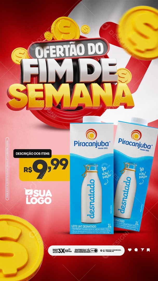 Social Media Story Ofertão Do Fim De Semana Supermercado PSD Editável