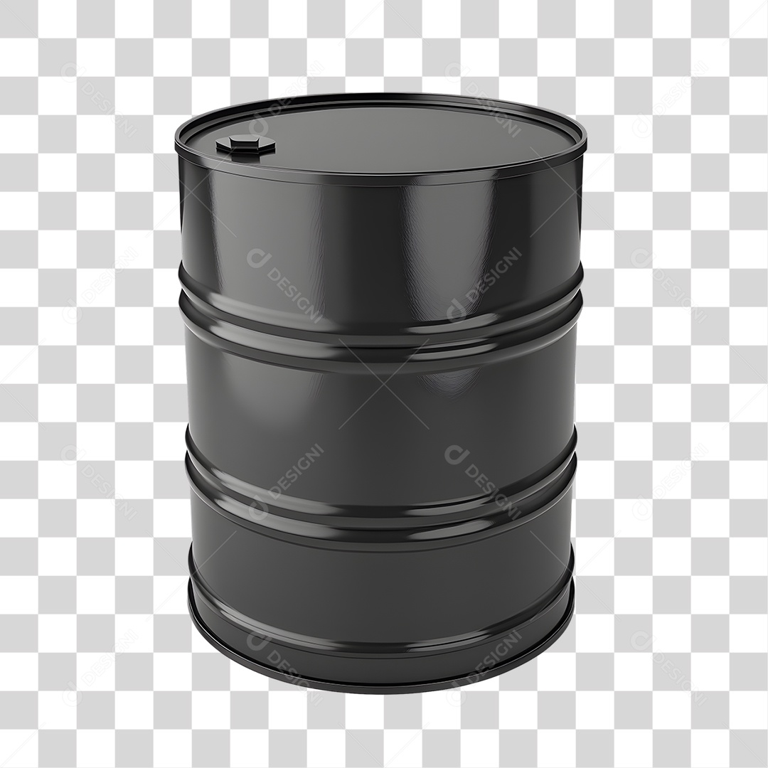 Objeto 3D Tambor de Óleo para Composição PNG Transparente