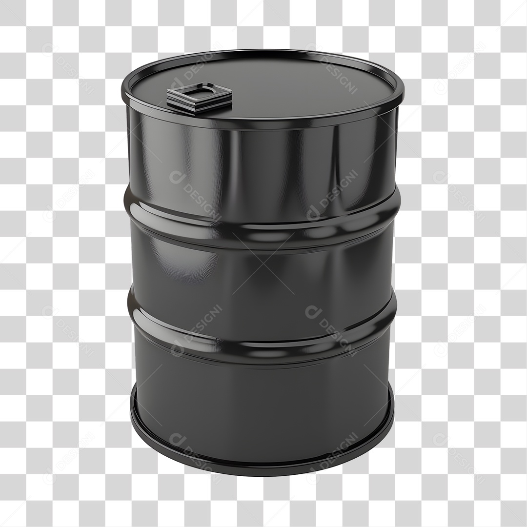 Objeto 3D Tambor de Óleo para Composição PNG Transparente