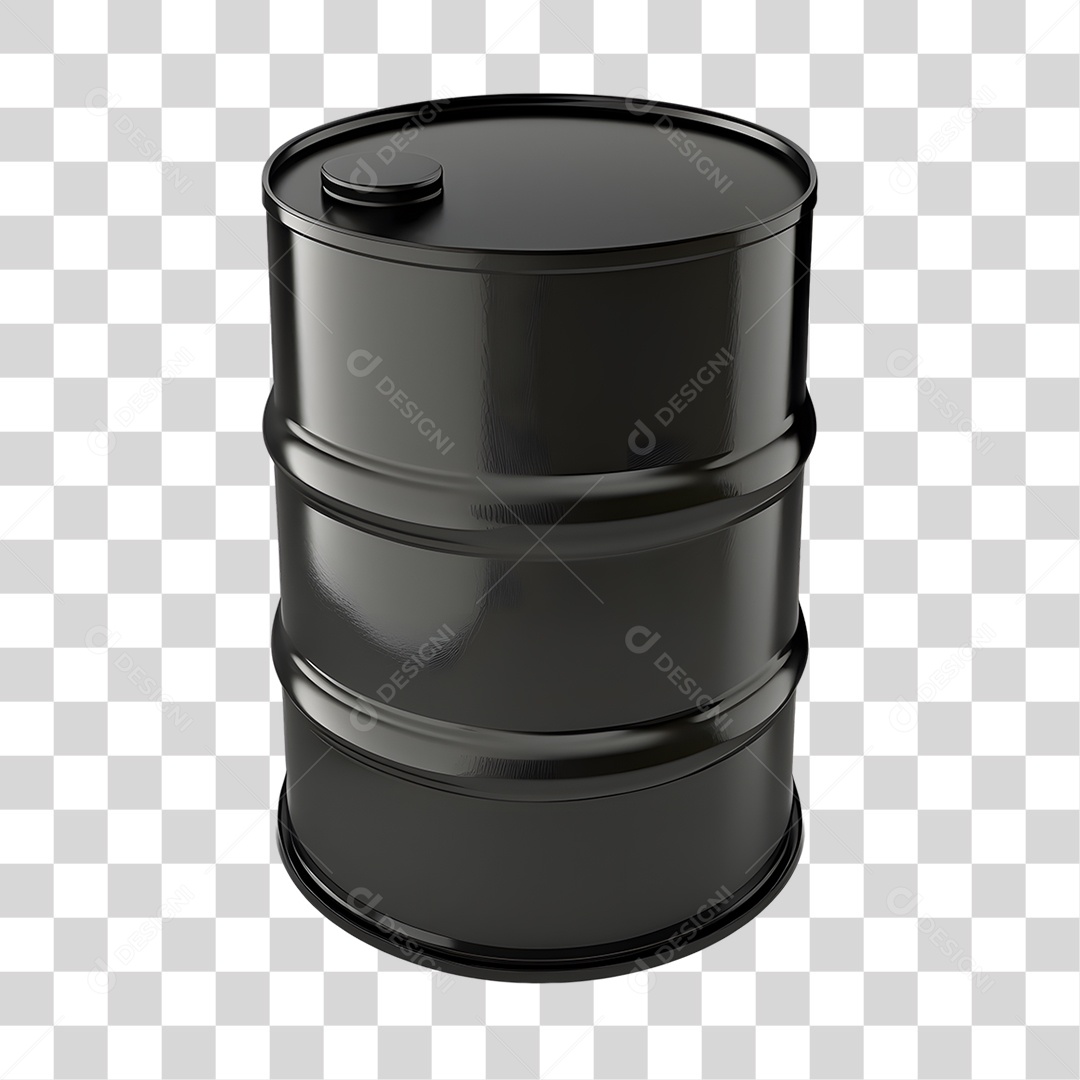 Objeto 3D Tambor de Óleo para Composição PNG Transparente
