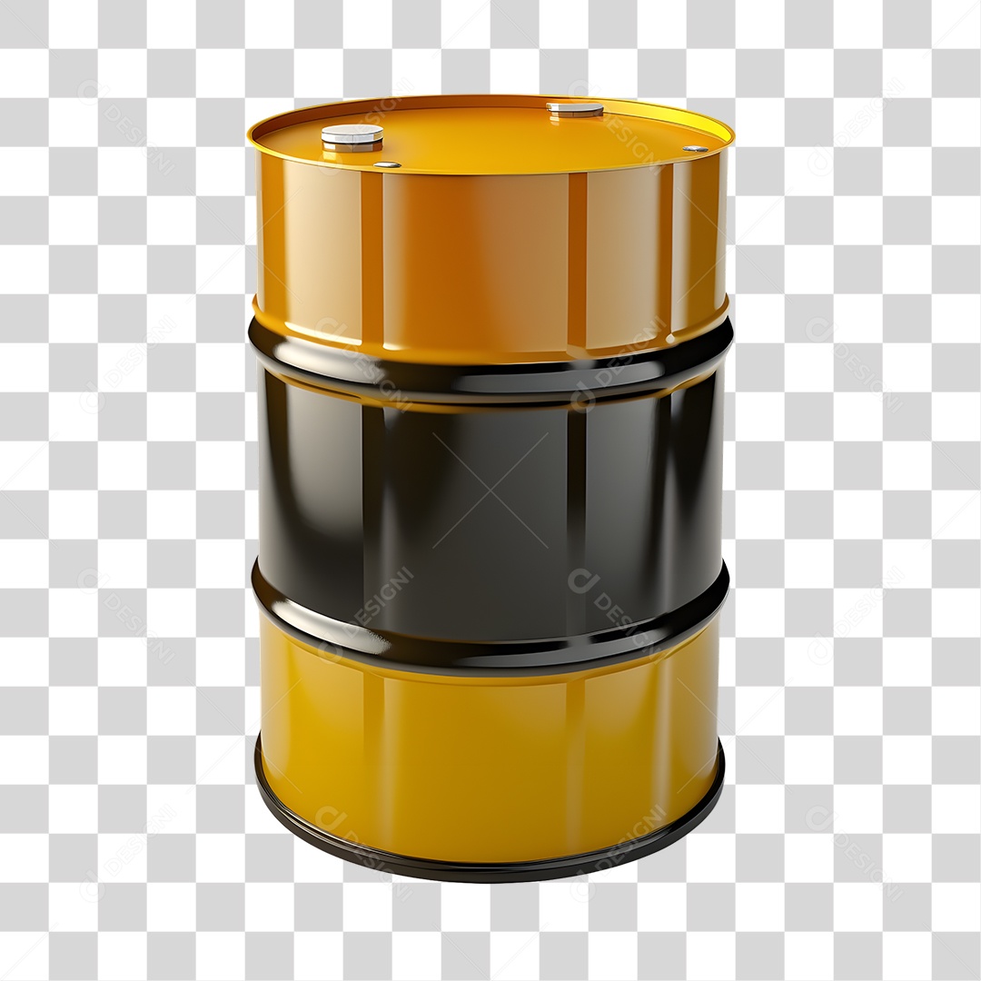 Objeto 3D Tambor de Óleo para Composição PNG Transparente