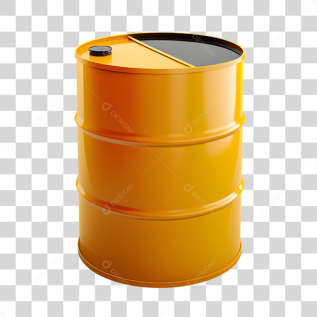 Objeto 3D Tambor de Óleo para Composição PNG Transparente