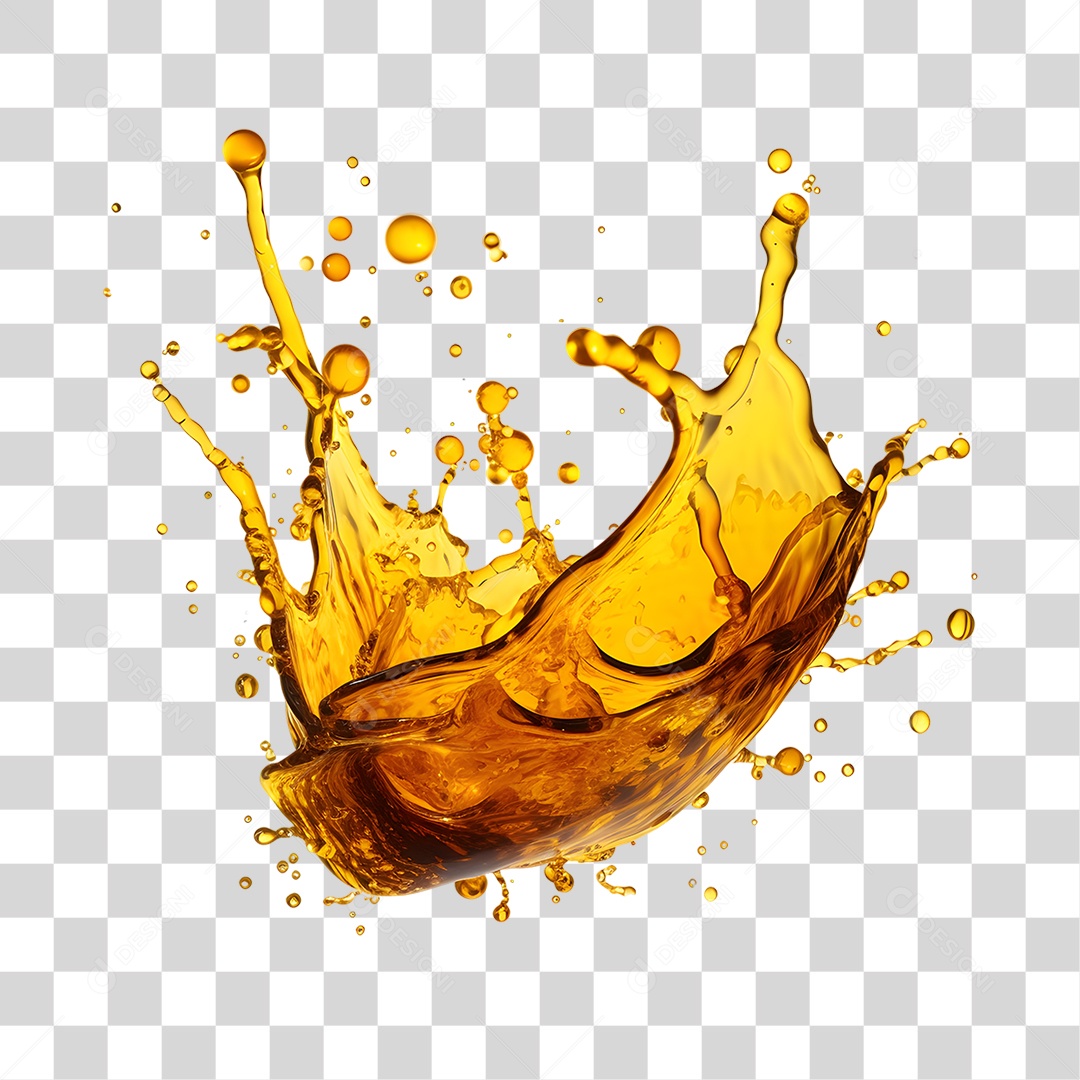 Objeto 3D Splash de Óleo Combustível para Composição PNG Transparente