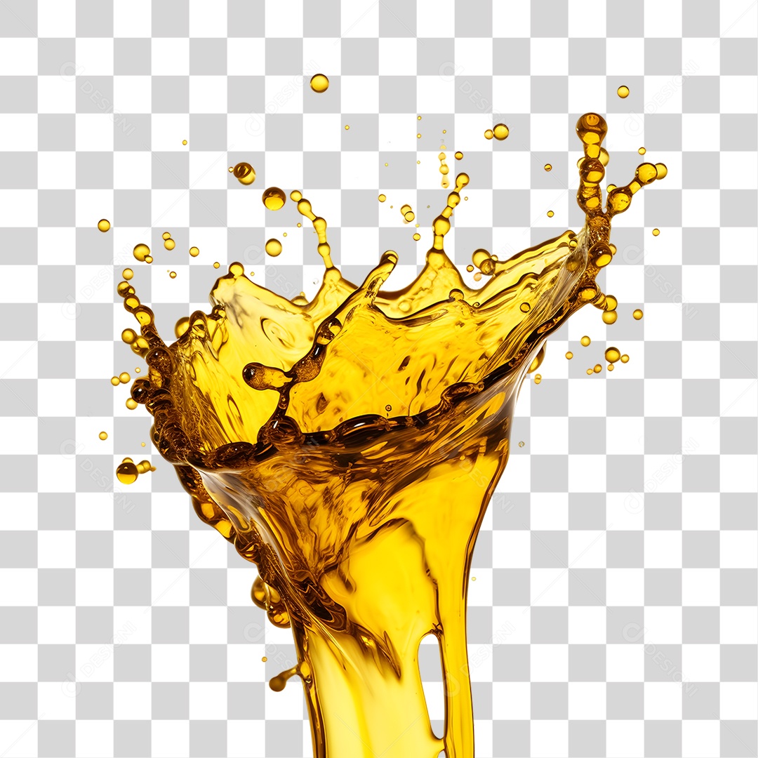 Objeto 3D Splash de Óleo Combustível para Composição PNG Transparente