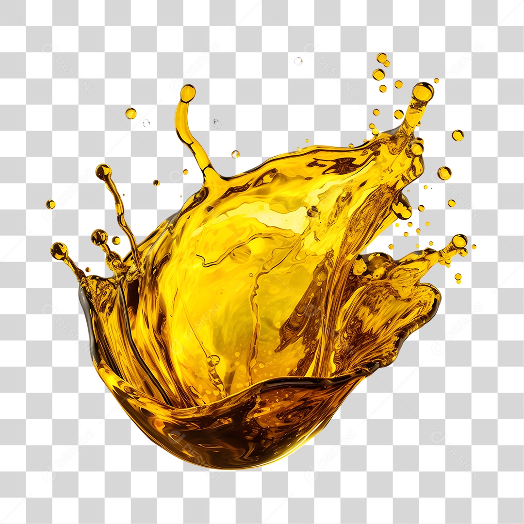 Objeto 3D Splash de Óleo Combustível para Composição PNG Transparente