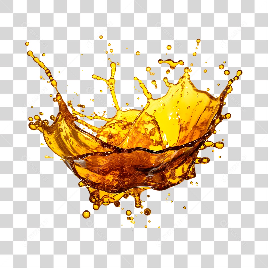 Objeto 3D Splash de Óleo Combustível para Composição PNG Transparente