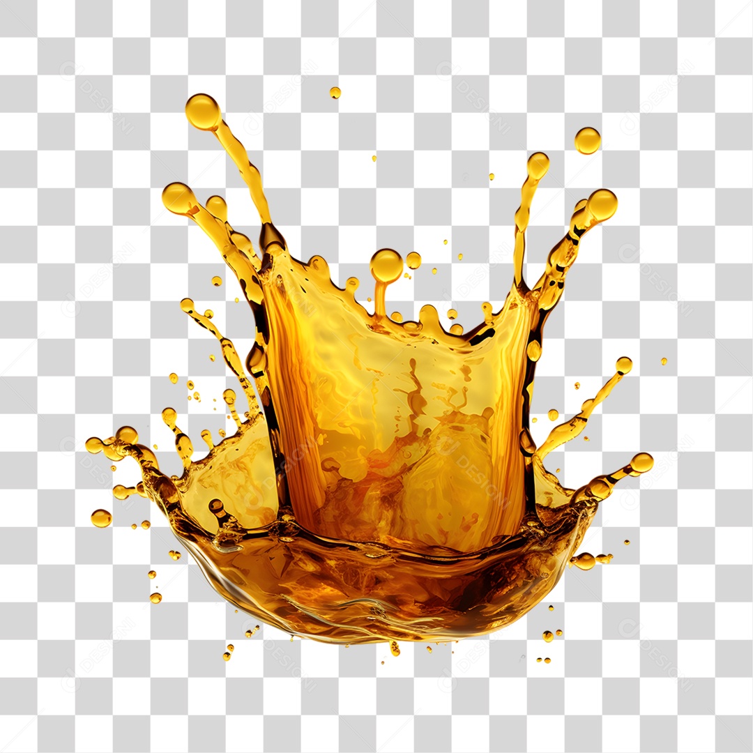 Objeto 3D Splash de Óleo Combustível para Composição PNG Transparente