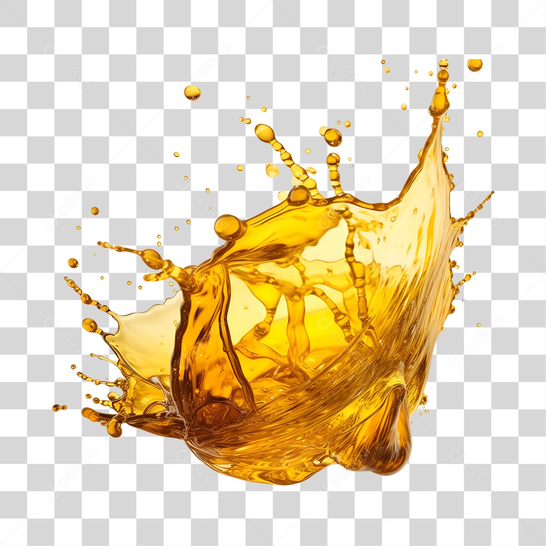 Objeto 3D Splash de Óleo Combustível para Composição PNG Transparente