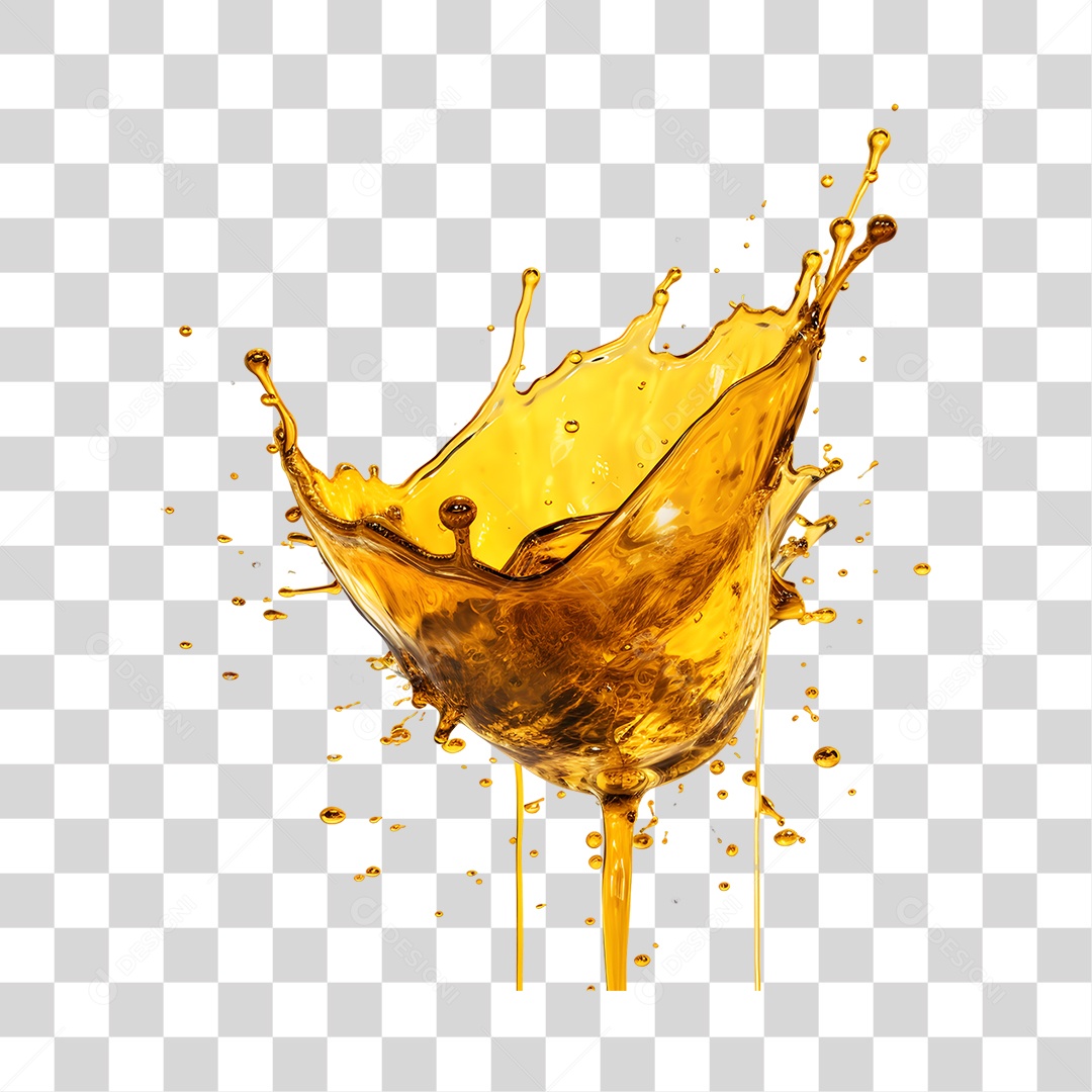 Objeto 3D Splash de Óleo Combustível para Composição PNG Transparente