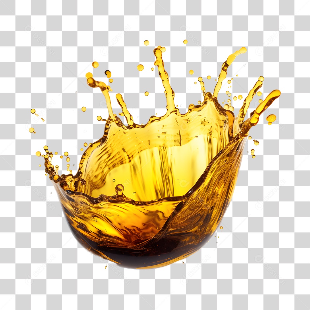 Objeto 3D Splash de Óleo Combustível para Composição PNG Transparente