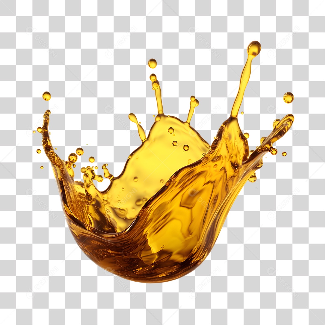 Objeto 3D Splash de Óleo Combustível para Composição PNG Transparente