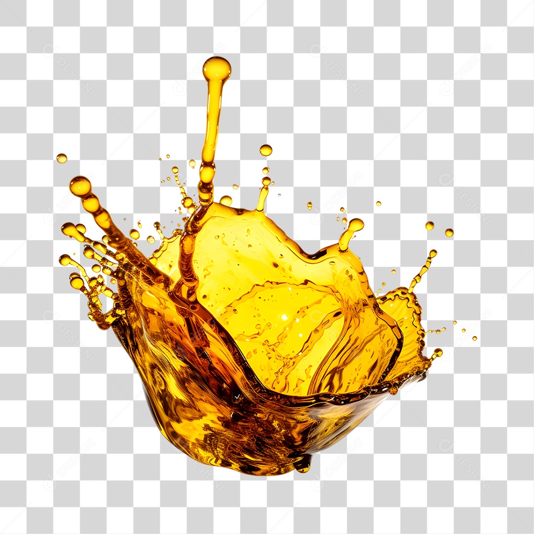 Objeto 3D Splash de Óleo Combustível para Composição PNG Transparente