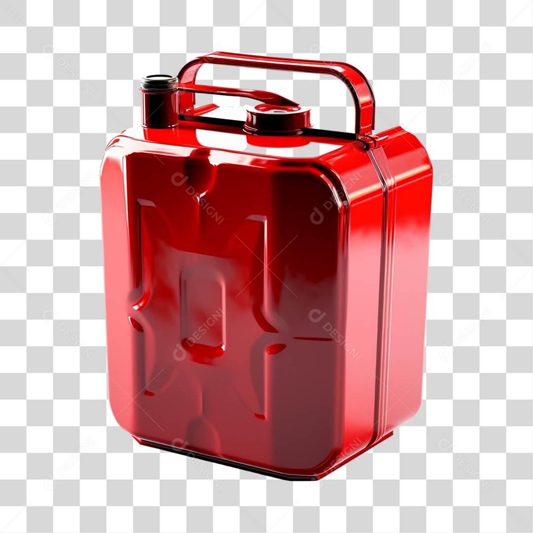 Objeto 3D Galão de Combustível para Composição PNG Transparente