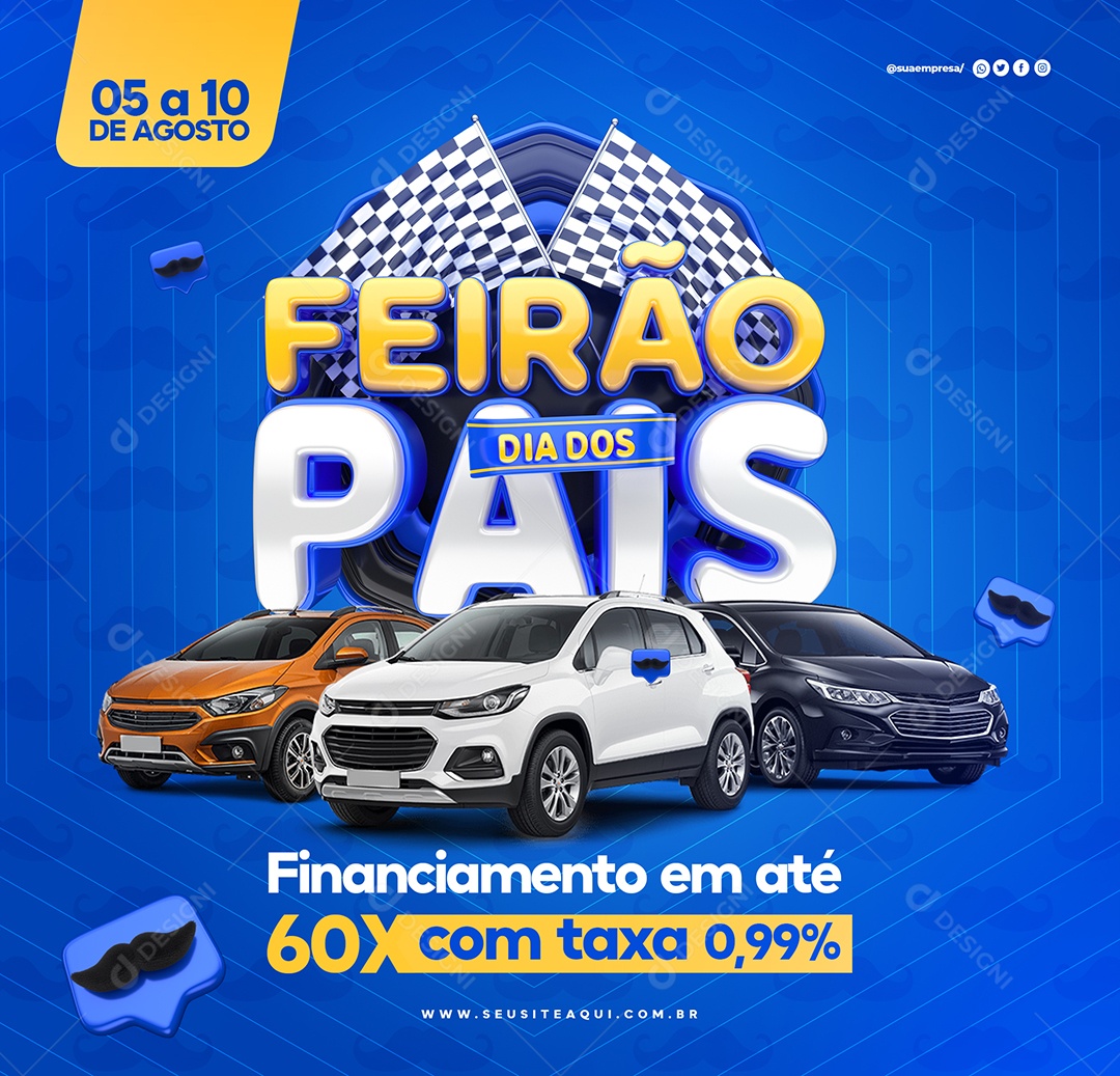 Feed Feirão Dia Dos Pais Concessionária Social Media PSD Editável