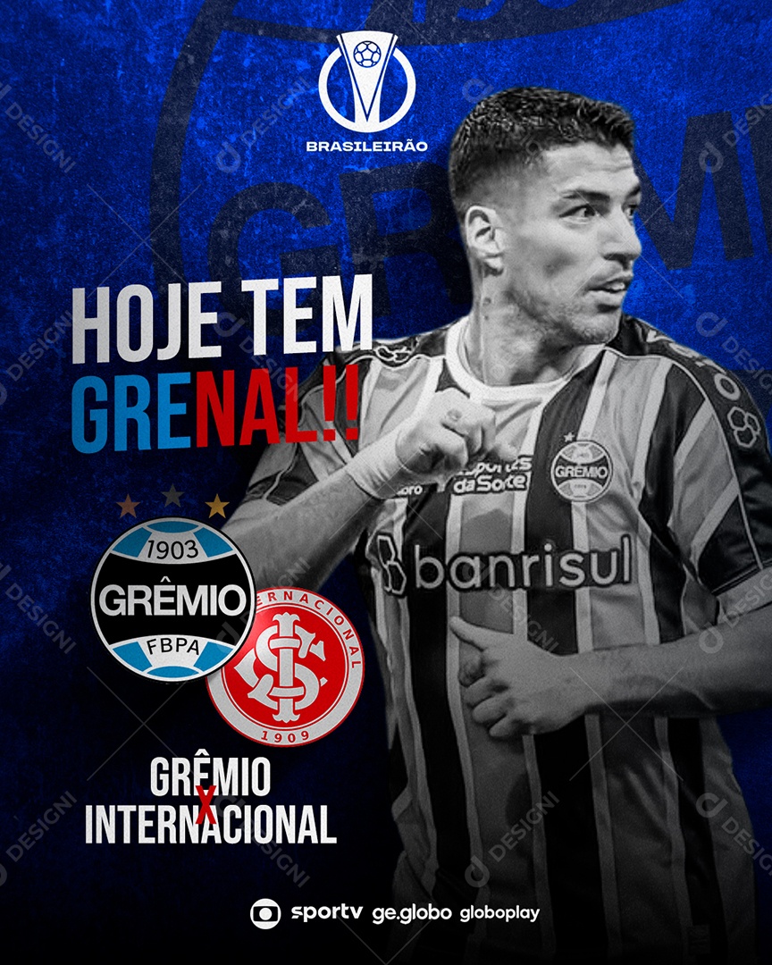 Social Media Hoje Tem Grenal Grêmio X Internacional Futebol PSD Editável