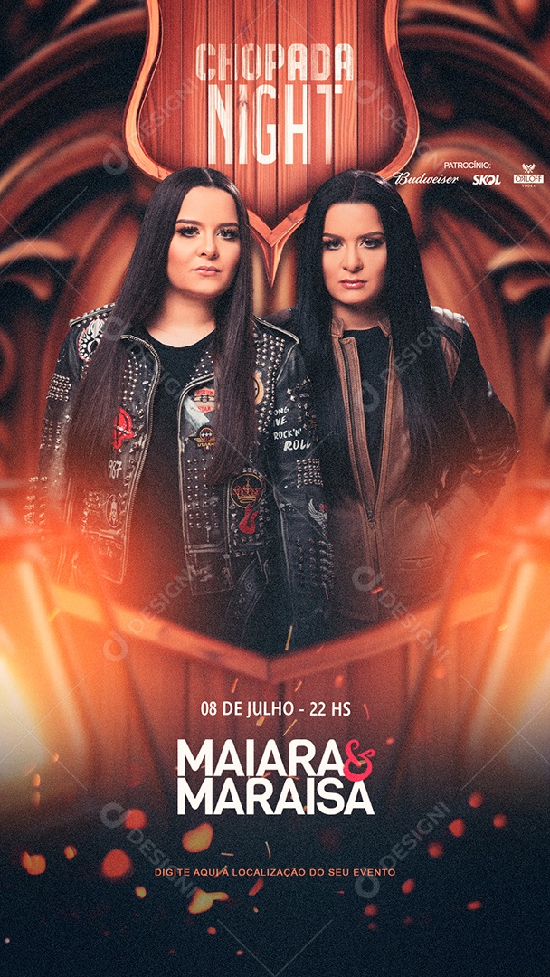 Story Chopada Night  Maiara e Maraisa Flyer Social Media PSD Editável