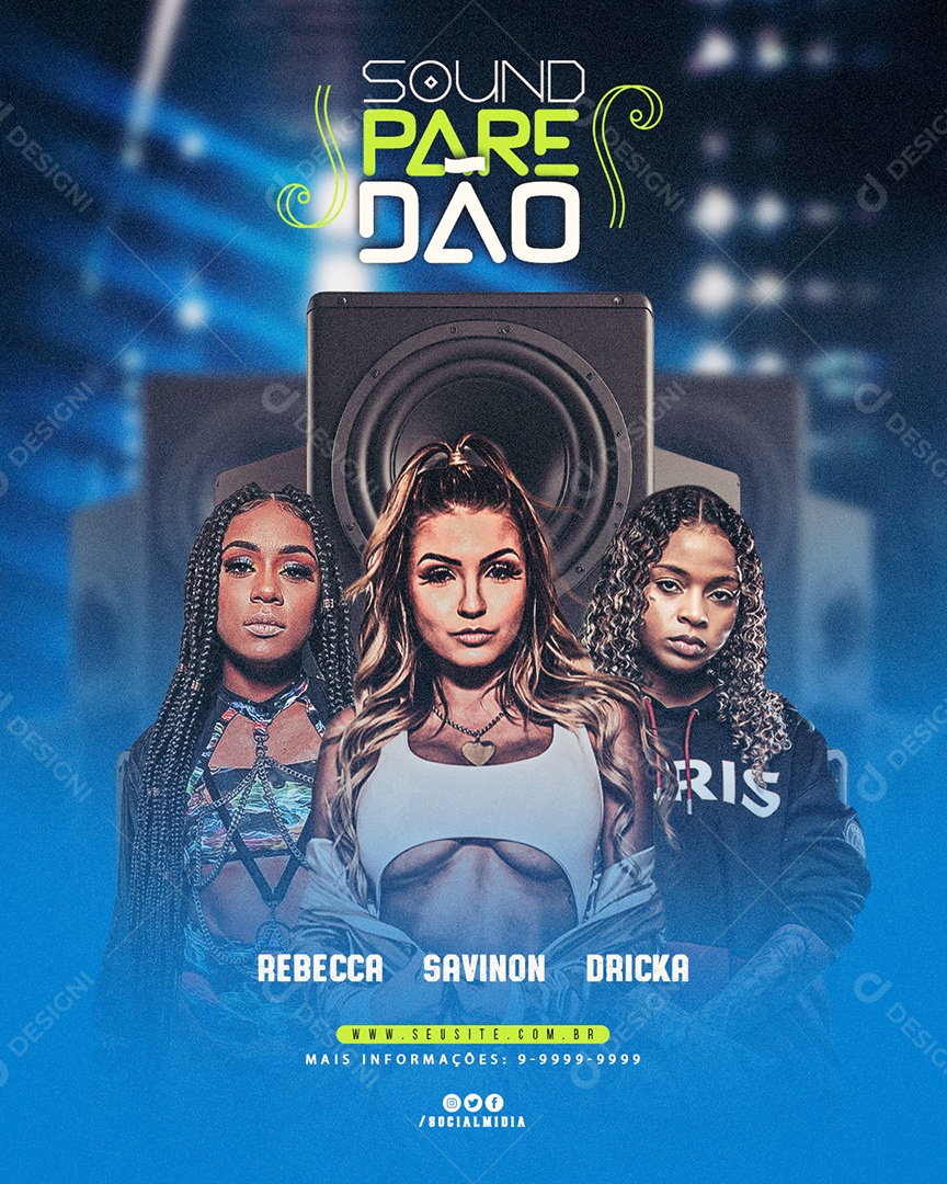Feed Show Sound Paredão Flyer Social Media PSD Editável